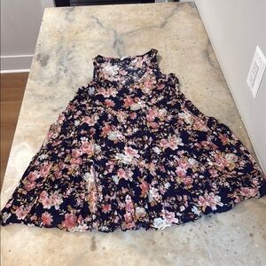 American Eagle Outfitters Blue Pink Floral Scoop Neck Sundress